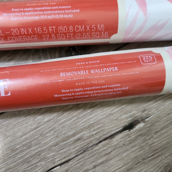 Opalhouse Wall Decor 2 Rolls Opalhouse Pink Tropical Leaves Peel